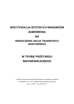 siwz - transport sanitarny