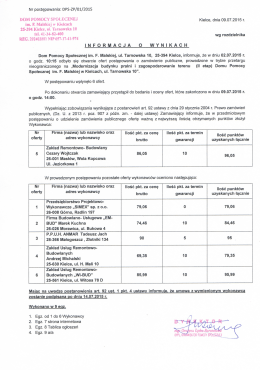DOM POMOCY SPOŁECZNEJ Kielce, dnia 09.07.2015 r.
