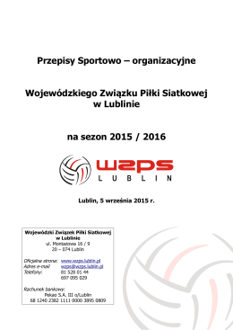 Przepisy Sportowo – organizacyjne Wojewódzkiego