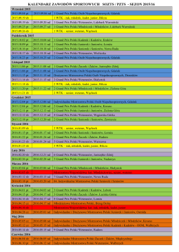 Kalendarz na sezon 2015/16