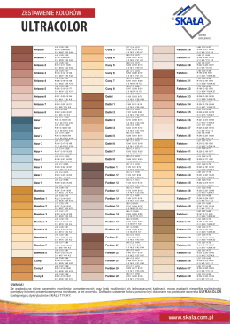 Tabela kolorów wzornika ULTRACOLOR