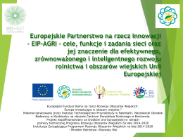 Europejskie Partnerstwo na rzecz Innowacji - EIP-AGRI