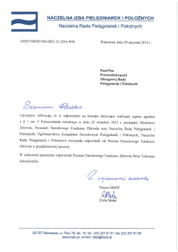 zobacz pismo NRPiP - Okręgowa Izba Pielęgniarek i Położnych w