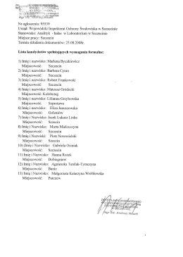 Analityk - hałas w Laboratorium W Szczecinie Miej