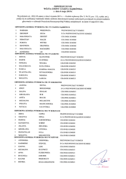 Obwieszczenie Wójta Gminy Czarna Dąbrówka z dnia 06.05.2015 w