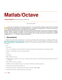 Matlab – wprowadzenie - Politechnika Warszawska