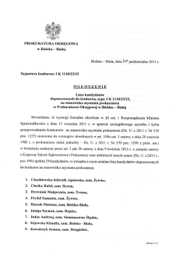 Lista kandydat&oacute;w