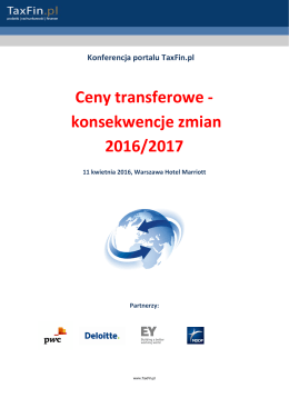 Ceny transferowe - konsekwencje zmian 2016/2017