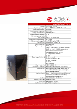 karta produktu ADAX Delta W8PC4170