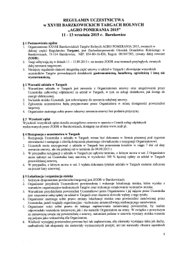Regulamin uczestnictwa - Zachodniopomorski Ośrodek Doradztwa