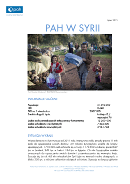 PAH W SYRII - Polska Akcja Humanitarna