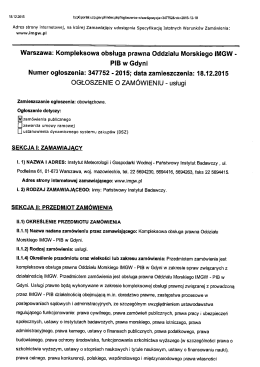 Warszawa: Kompleksowa obsługa prawna Oddziału Morskiego