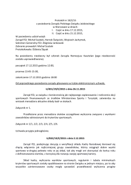 Protokół nr 19/Z/15 z posiedzenia Zarządu Polskiego Związku