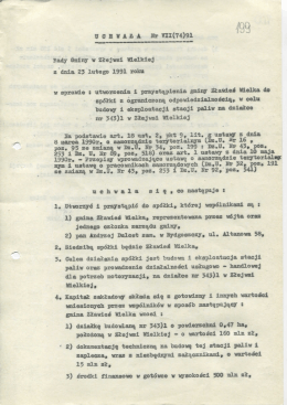 Uchwała Nr VII/74/91 w sprawie utworzenia i przystąpienia gminy