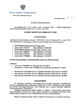 sprostowanie do decyzji GIF nr 28_WC_2015 wycofanie z obrotu