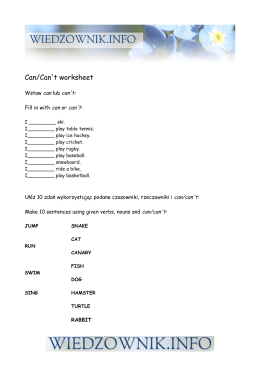 Can/Can`t worksheet