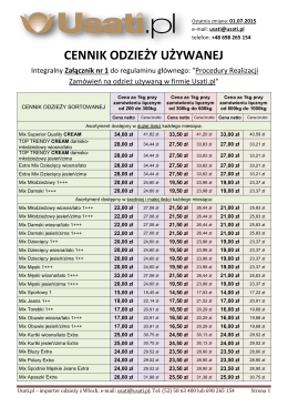 CENNIK ODZIEŻY UŻYWANEJ w formacje PDF (Acrobat