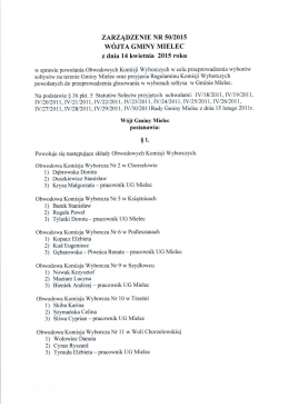 Zarządzenie w sprawie powołania Obwodowych Komisji