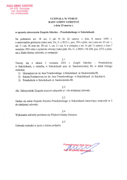 UCHWAŁA Nr VI/40/15 RADY GMINY GORZYCE z dnia 23 marca r