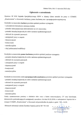 Szczeg&oacute;ły w załączonym pliku.