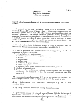 3. w sprawie ustalenia planu dofinansowania form doskonalenia