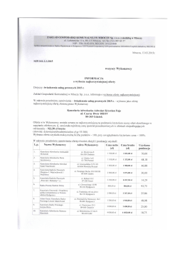 Informacja o wyborze oferty