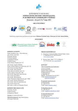 Program konferencji - Wydział Nauk o Ziemi Uniwersytetu Śląskiego