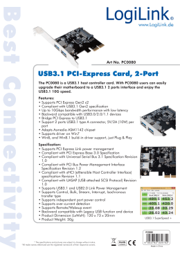 USB3.1 PCI-Express Card, 2-Port USB3.1 PCI-Expres