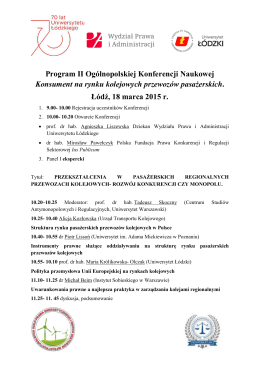 Program II Ogólnopolskiej Konferencji Naukowej Konsument na