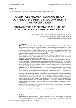 Tolerability of iron preparation Actiferol Fe® in children treated for