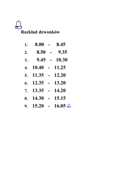 Rozkład dzwonków