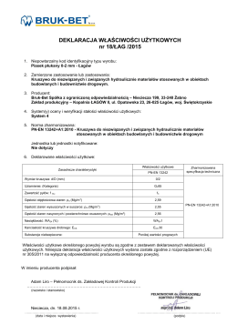 PDF DWU nr 18 LAG 2015 - Piasek płukany 0-2 mm - Bruk-Bet