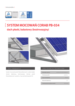 SYSTEM MOCOWAŃ CORAB PB-034 dach płaski, balastowy
