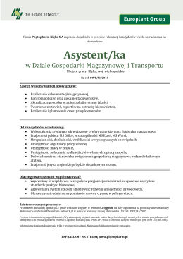 Asystent/ka - PhytoPharm