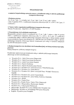 Ogłoszenie o zamiarze bezpośredniego