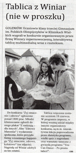 Tablica z Winiar - kliniska.edu.pl
