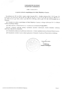 ZARZĄDZENIE`NR 55/2015 WOJEWODY ŁODZKIEGO