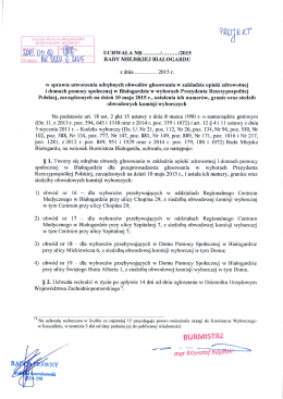 W sprawie utworzenia odrębnych obwod&oacute;w głosowania