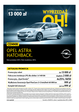 Opel Astra hatchback ceny 2015 - Opel Astra