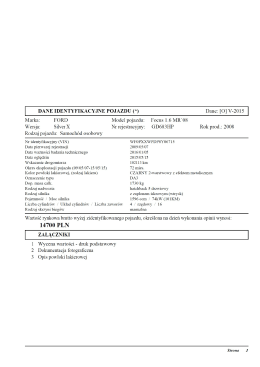 DANE IDENTYFIKACYJNE POJAZDU