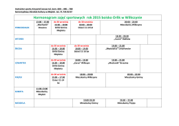Harmonogram zajęć sportowych rok 2015 boisko