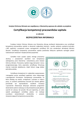 Certyfikacja kompetencji pracowników szpitala