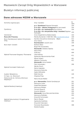 Dane adresowe MZDW w Warszawie
