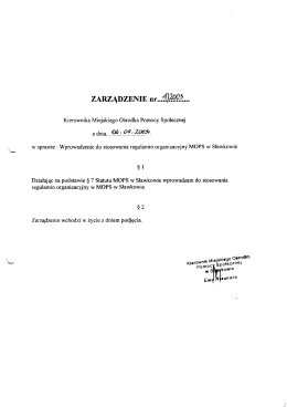 Zarządzenie Nr 4/2003 Kierownika MOPS z dn. 02.04.2003 w
