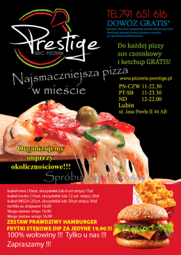 Kliknij aby zobaczyć menu - Pizzeria „Prestige” – Lubin