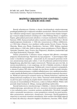 ROZWÓJ URBANISTYCZNY GDAŃSKA w LATACH 1918-1945