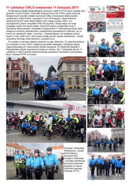 11 cyklistów CIKLO świętowało 11 listopada 2015