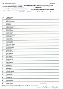studia I stopnia stacjonarne - Uniwersytet Papieski Jana Pawła II w