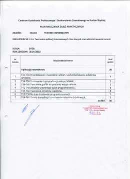 Szczeg&oacute;łowy plan nauczania - Centrum Kształcenia Praktycznego i
