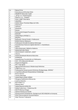 Lista wystawców EKOGALA 2015